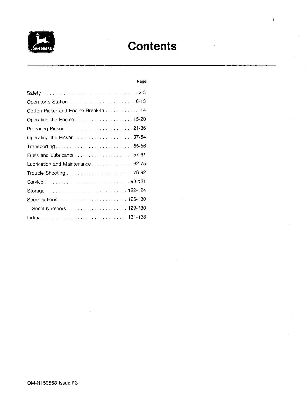 JOHN DEERE 9940 COTTON PICKER OPERATORS MANUAL #3