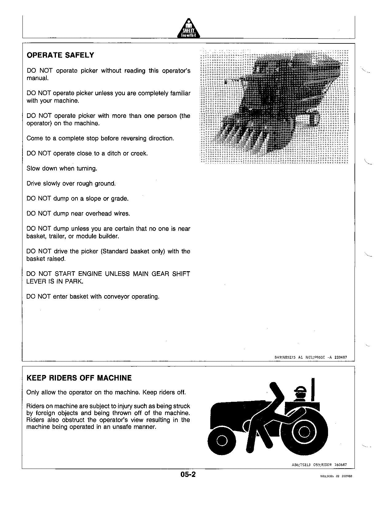 JOHN DEERE 9950 COTTON PICKER OPERATORS MANUAL #2