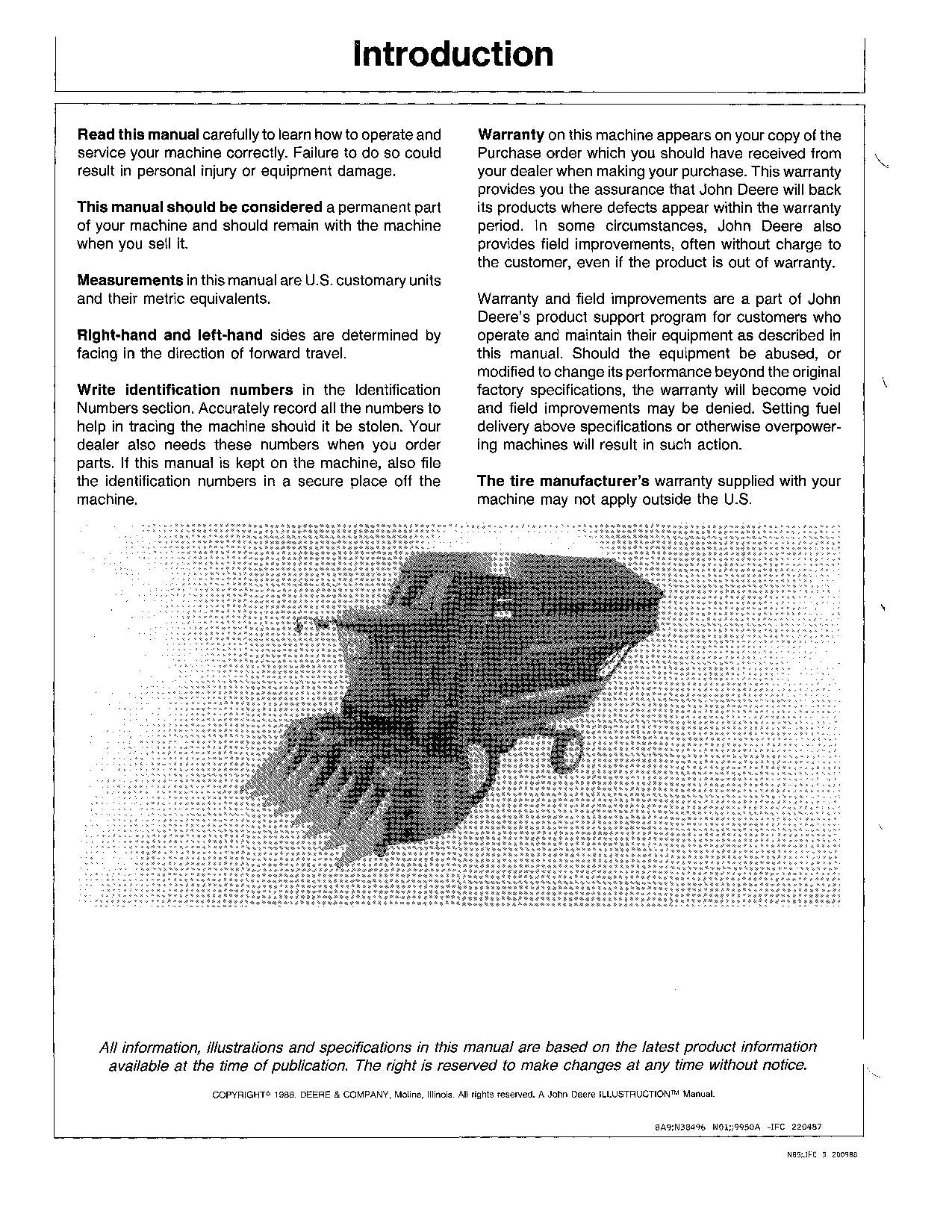 JOHN DEERE 9950 COTTON PICKER OPERATORS MANUAL #2