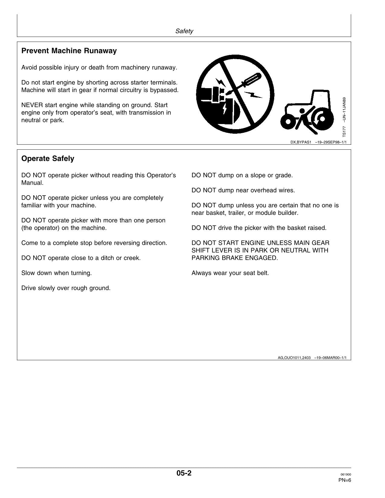 JOHN DEERE 990 COTTON PICKER OPERATORS MANUAL