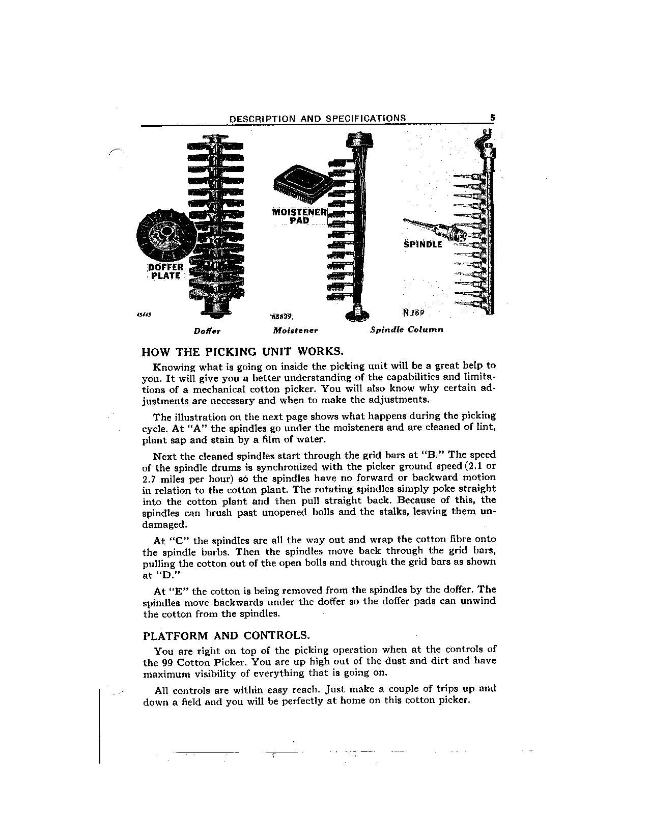 JOHN DEERE 99 COTTON PICKER OPERATORS MANUAL #4