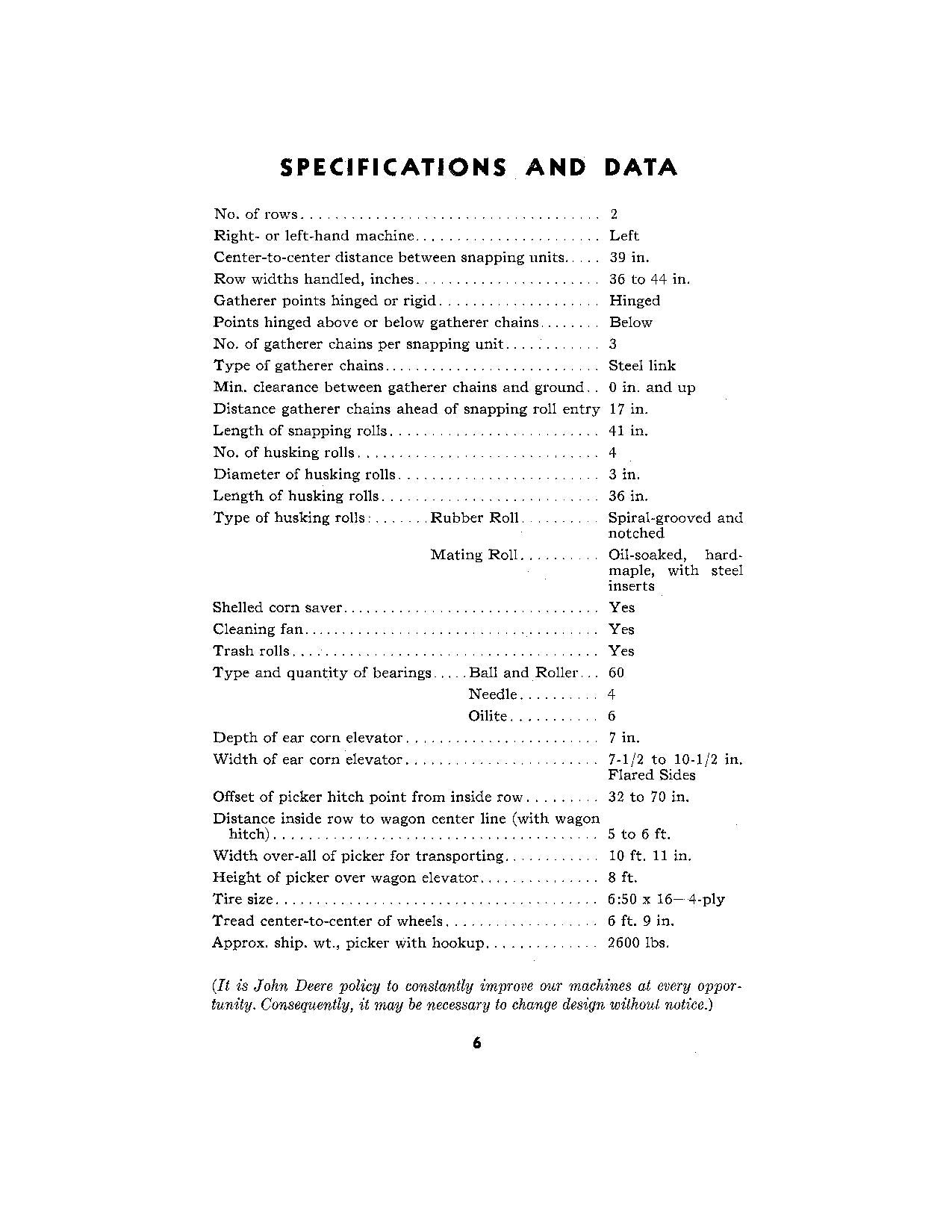 JOHN DEERE 200 COTTON PICKER OPERATORS MANUAL #4