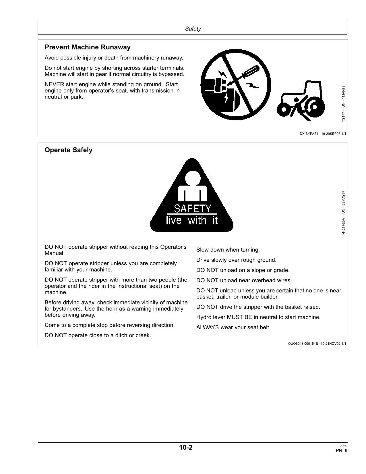 JOHN DEERE 7460 COTTON PICKER OPERATORS MANUAL #1