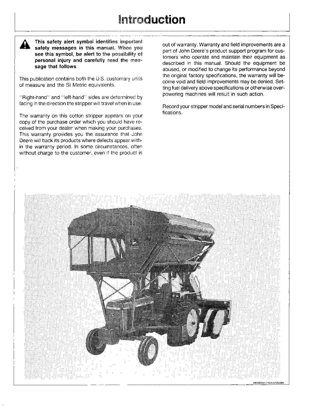 JOHN DEERE 740 COTTON PICKER OPERATORS MANUAL