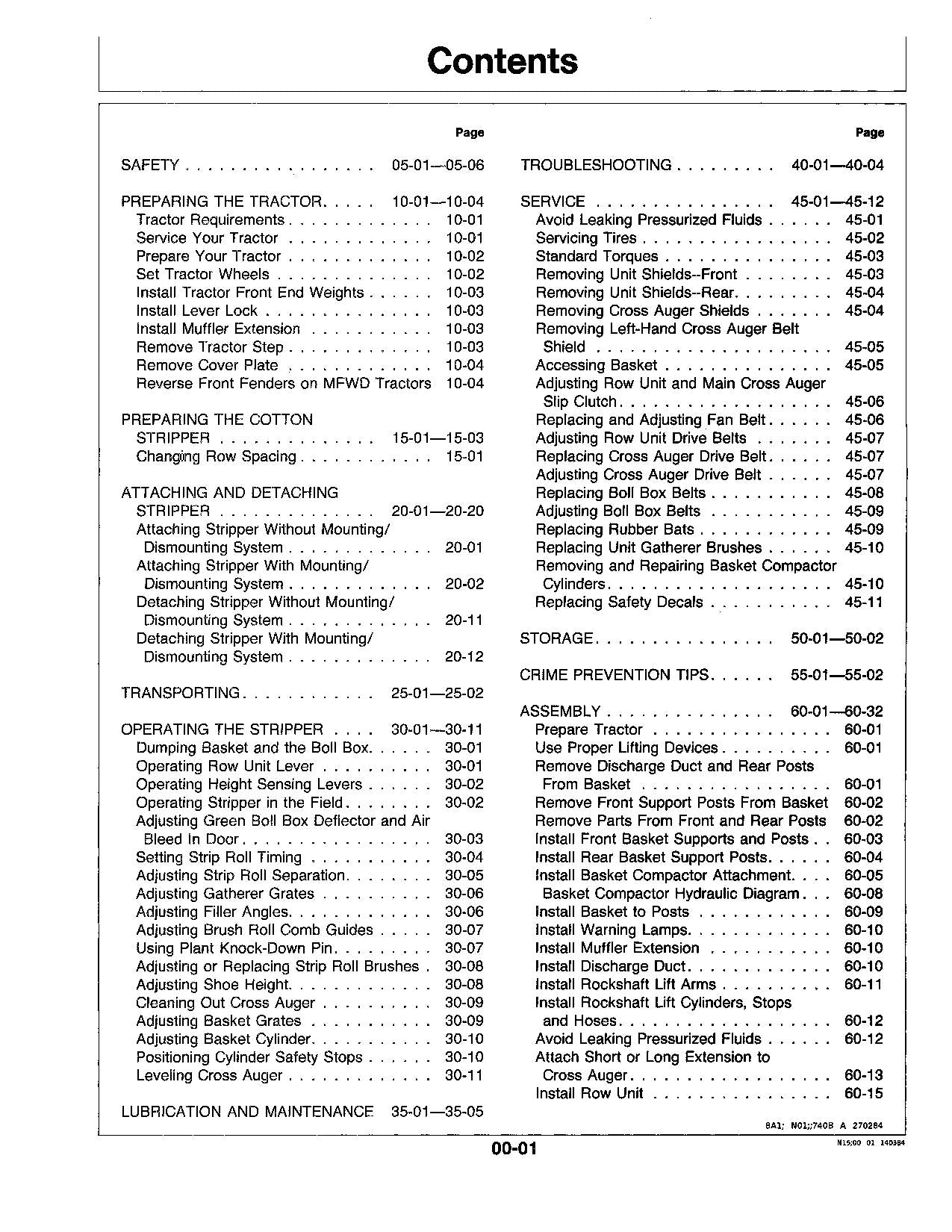 JOHN DEERE 740 COTTON PICKER OPERATORS MANUAL