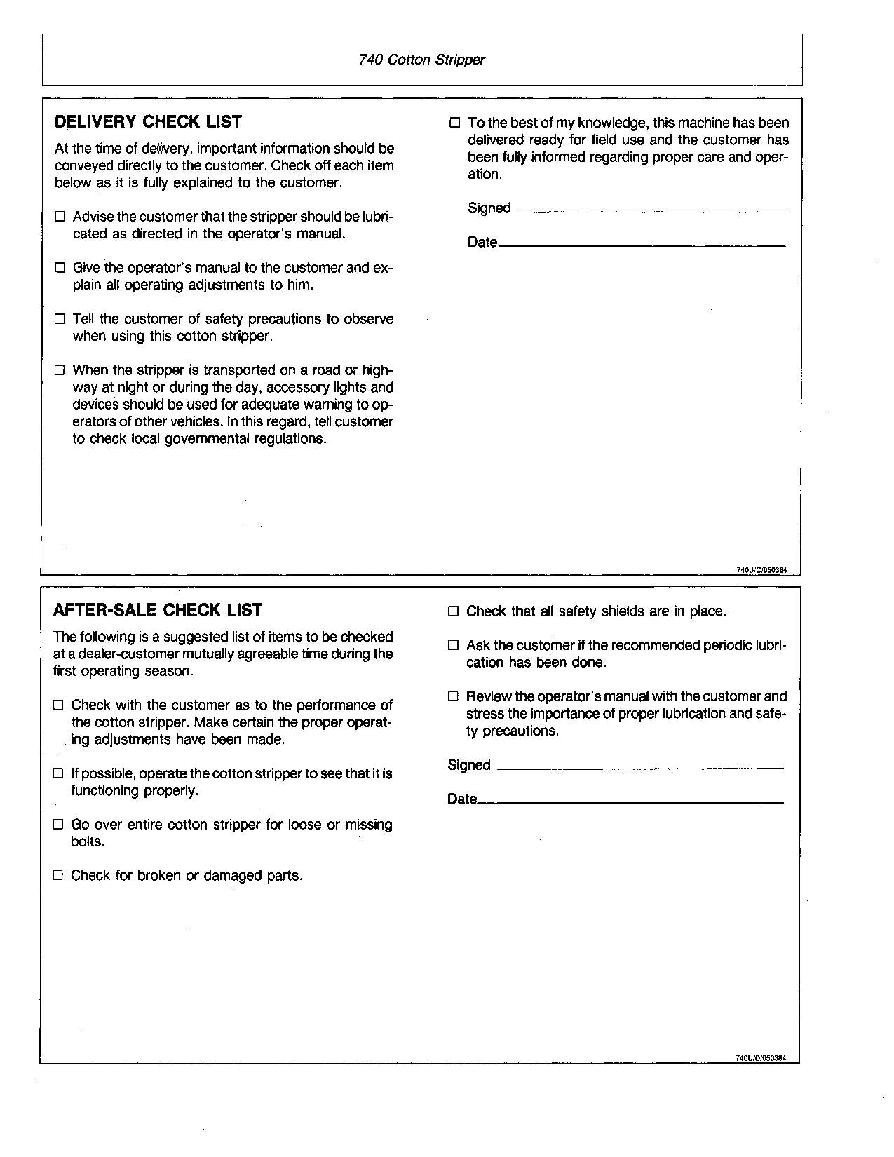 JOHN DEERE 740 COTTON PICKER OPERATORS MANUAL