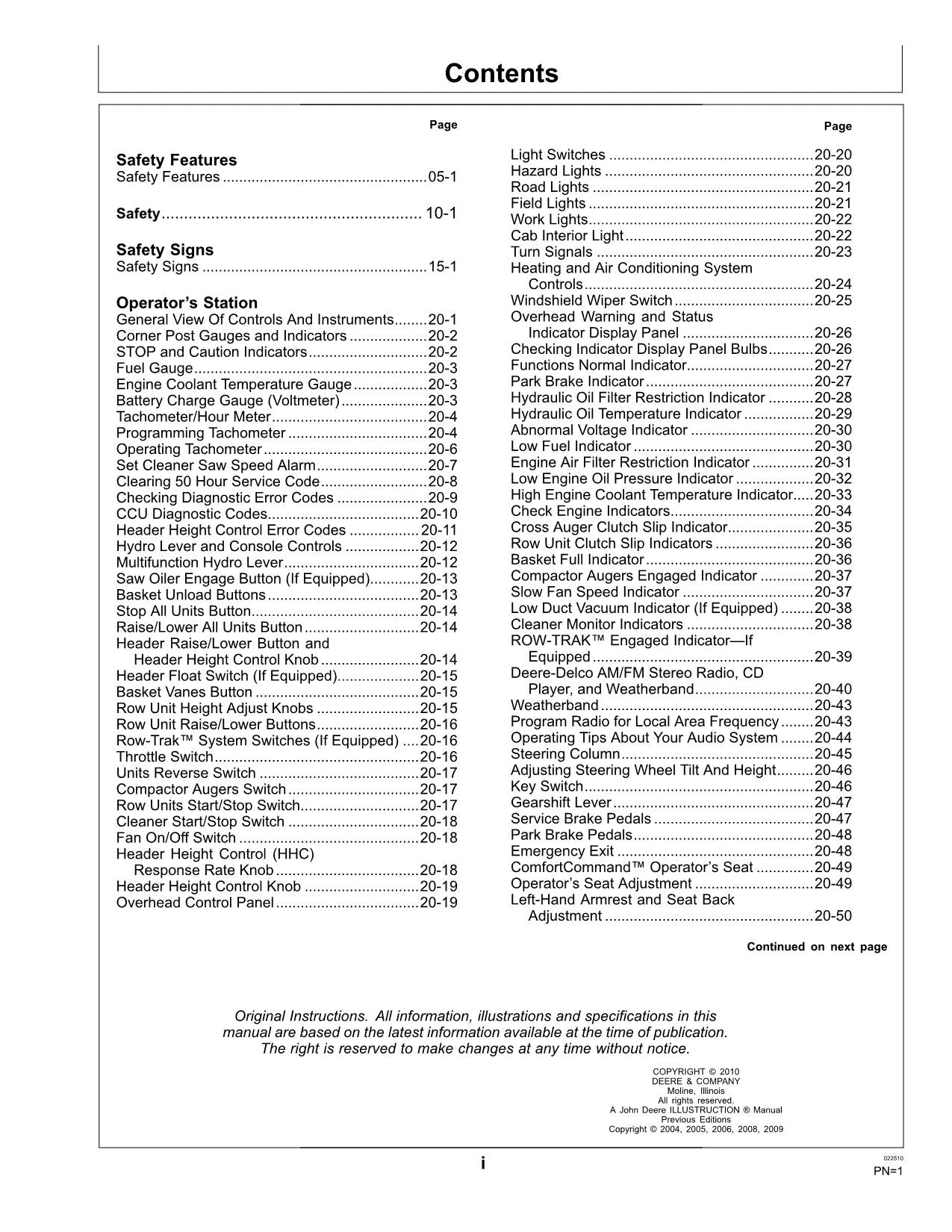 MANUEL D'UTILISATION DE LA CUEILLETTE DE COTON JOHN DEERE 7460 #5