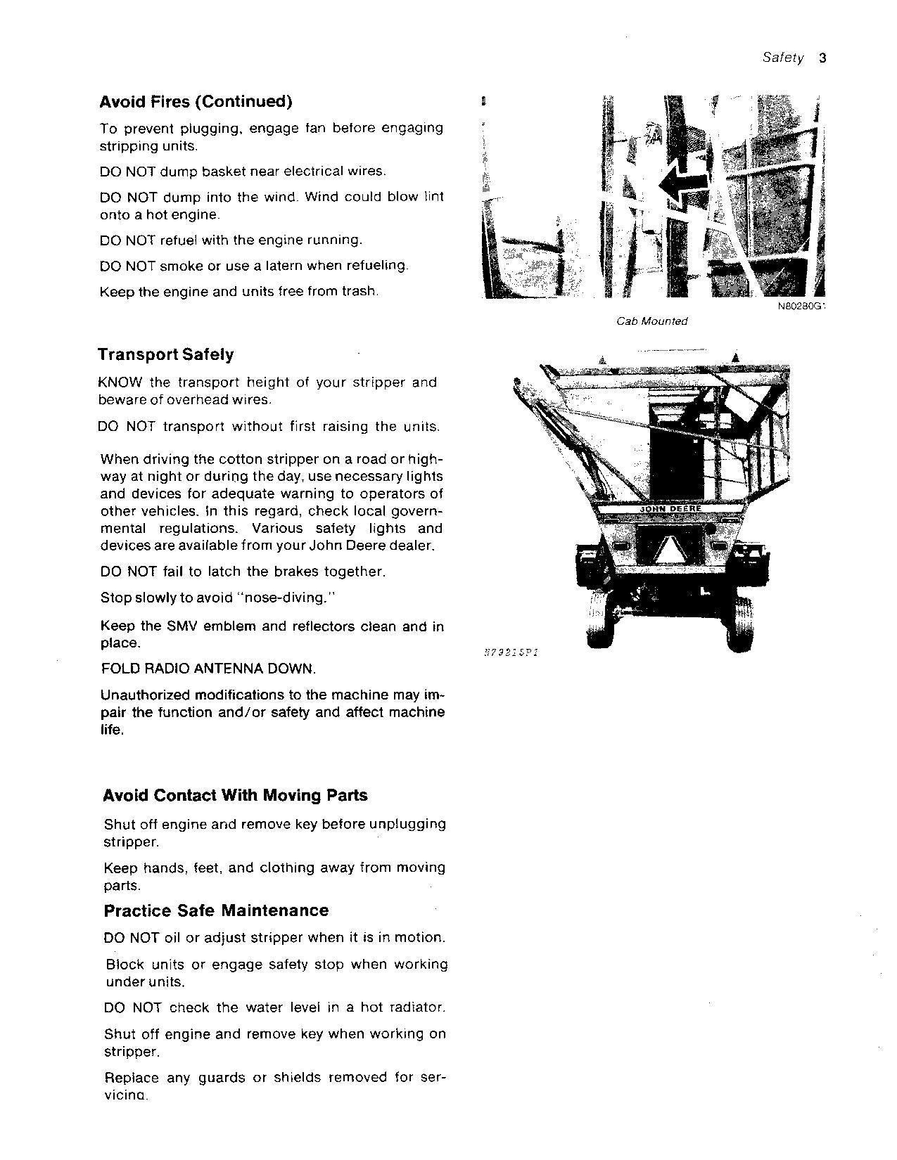 JOHN DEERE 484 BAUMWOLLPFLÜCKER BEDIENUNGSANLEITUNG