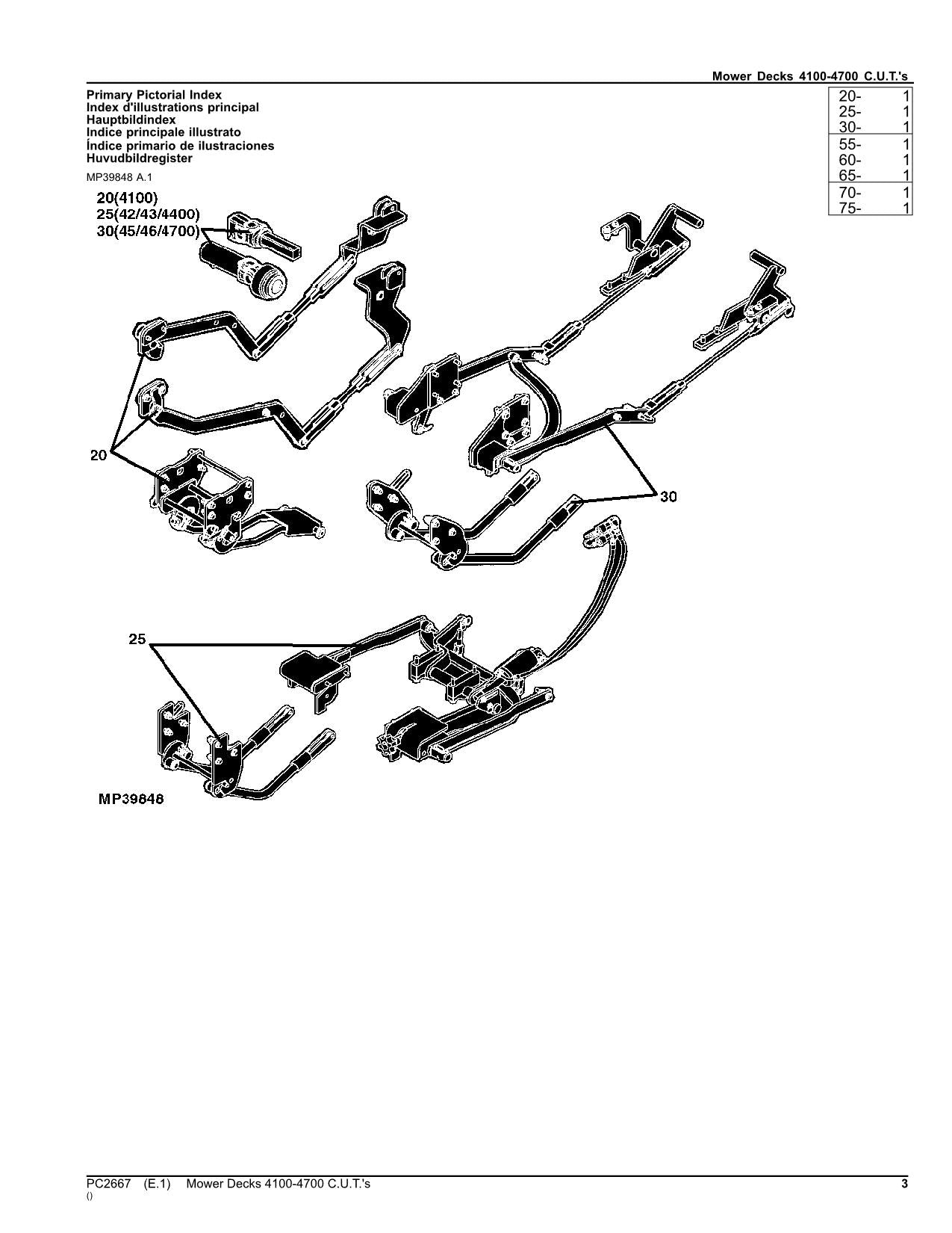 JOHN DEERE 54 60 72 ZOLL TRAKTOR MÄHWERK ERSATZTEILE KATALOG HANDBUCH