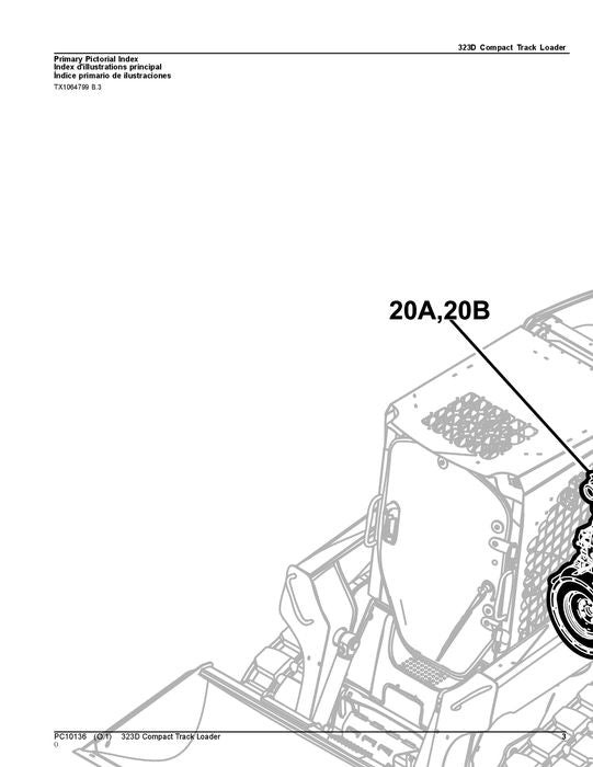 JOHN DEERE 323D LOADER PARTS CATALOG MANUAL + !BONUS!