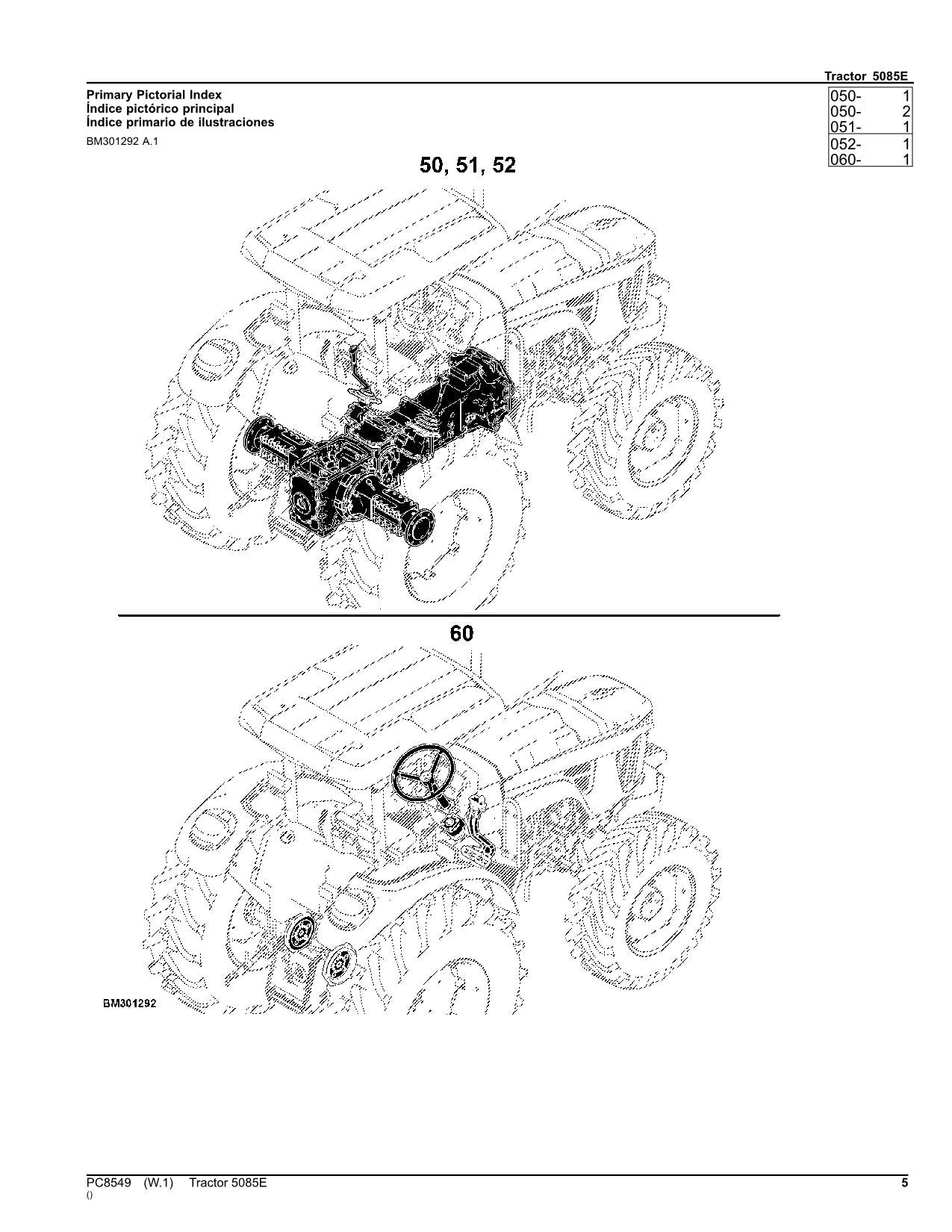 JOHN DEERE 5085E TRAKTOR-TEILEKATALOGHANDBUCH