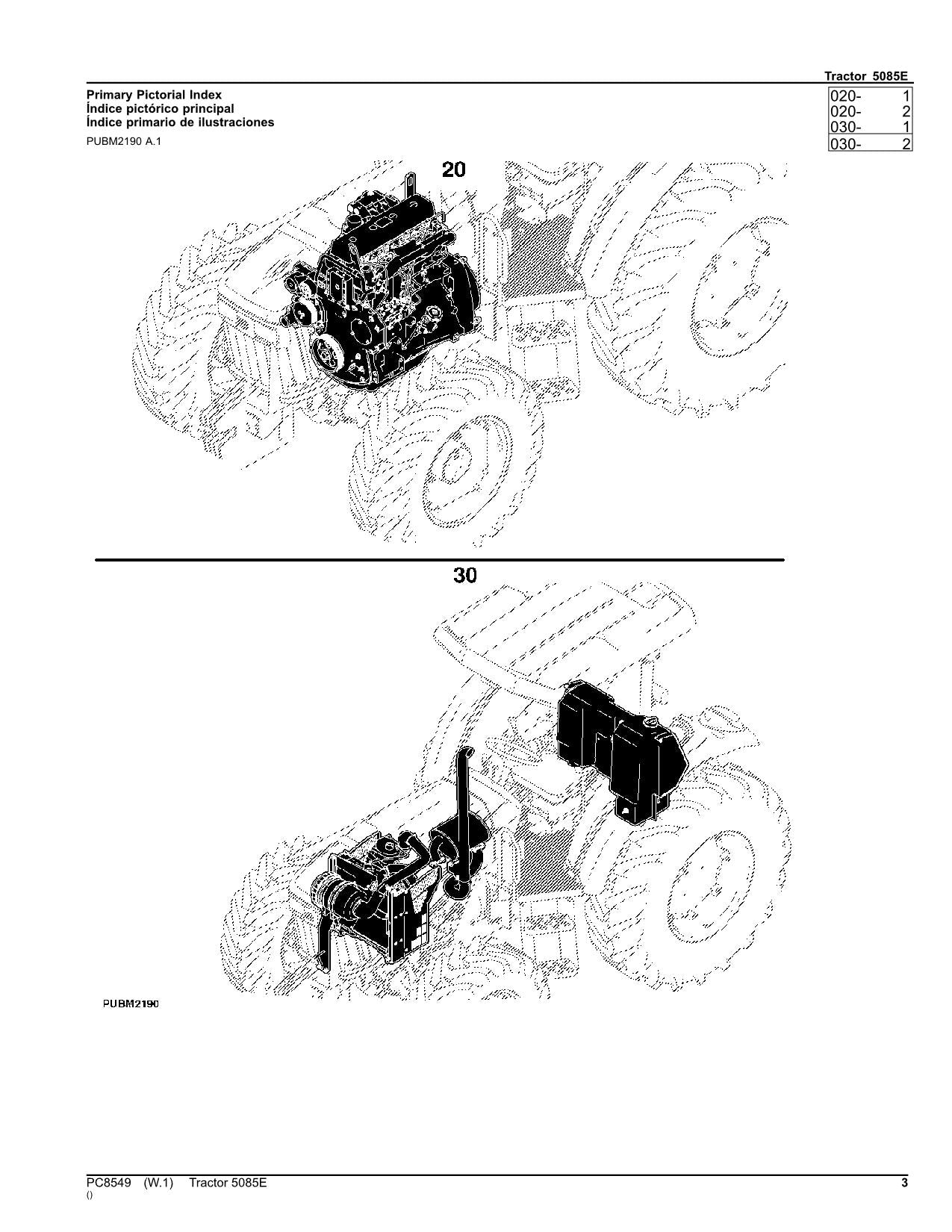 JOHN DEERE 5085E TRAKTOR-TEILEKATALOGHANDBUCH