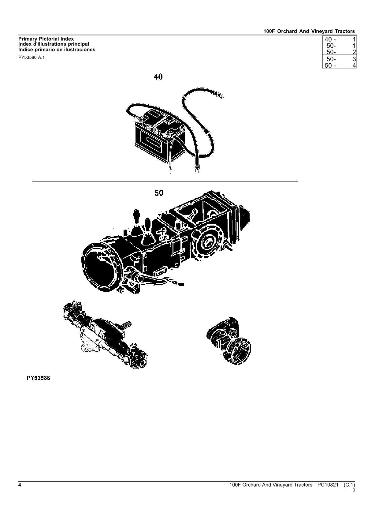 JOHN DEERE 100F TRACTOR PARTS CATALOG MANUAL