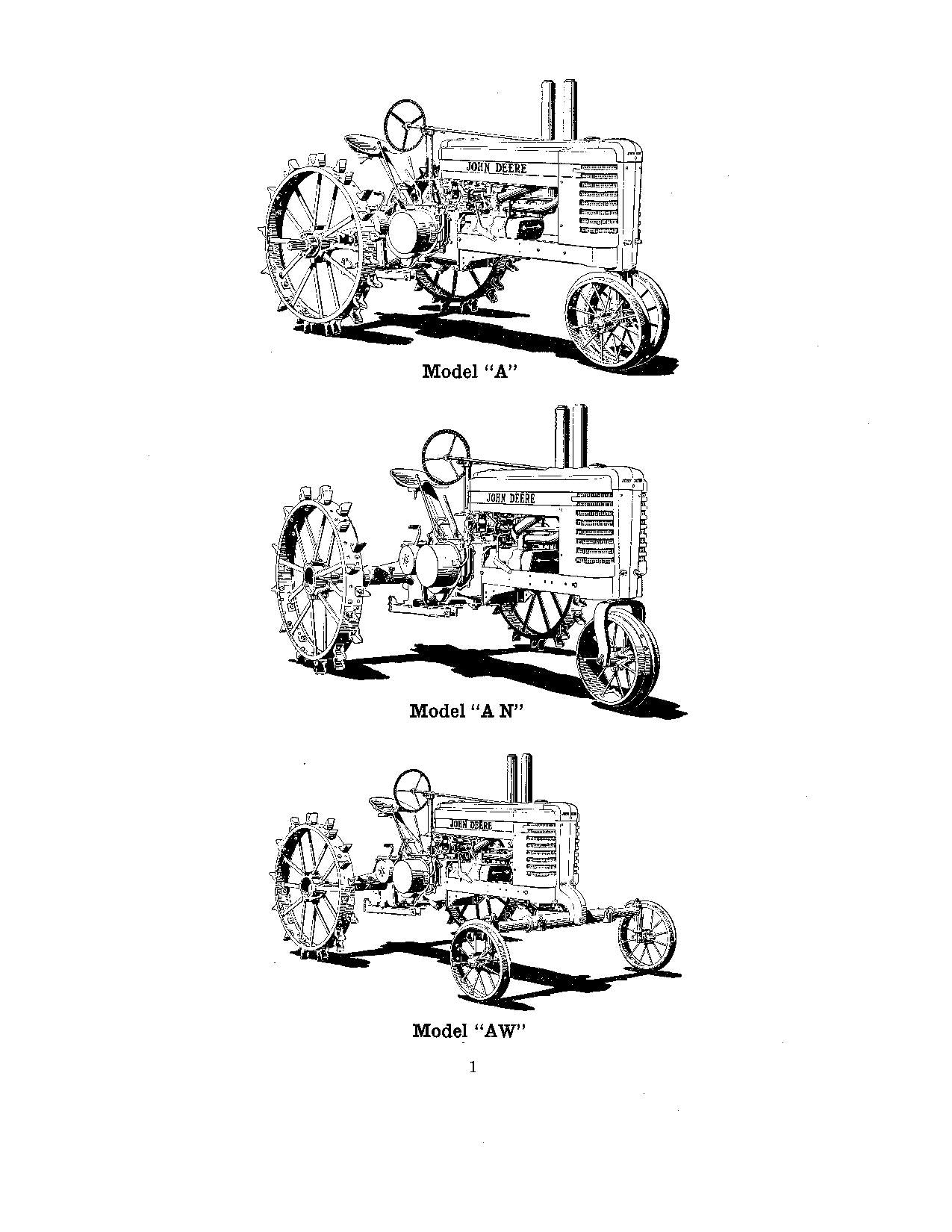 JOHN DEERE A AO AR AW AN TRAKTOR ERSATZTEILKATALOGHANDBUCH