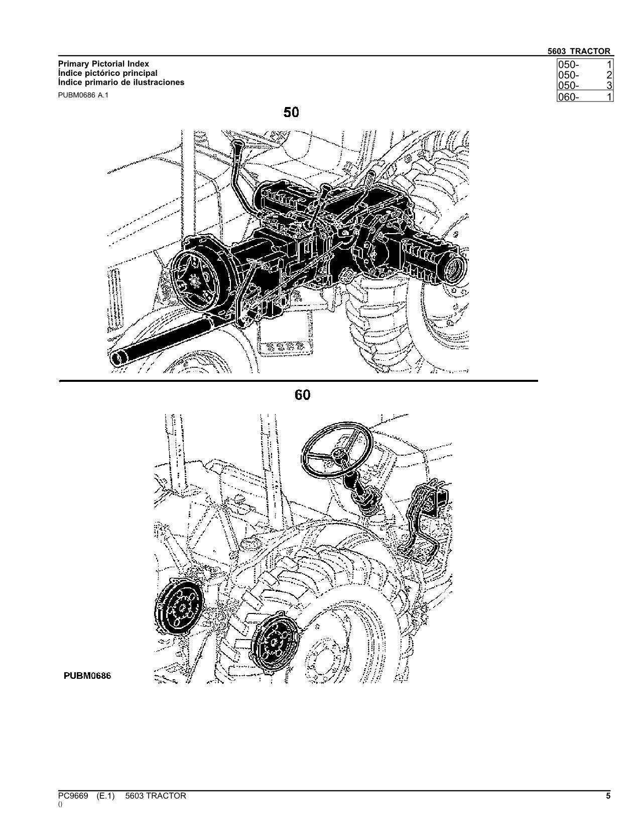 JOHN DEERE 5603 TRACTOR PARTS CATALOG MANUAL #2