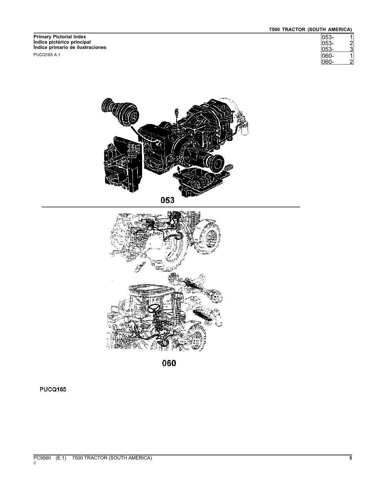 MANUEL DU CATALOGUE DES PIÈCES DE RECHANGE DU TRACTEUR JOHN DEERE 7500 Amérique du Sud