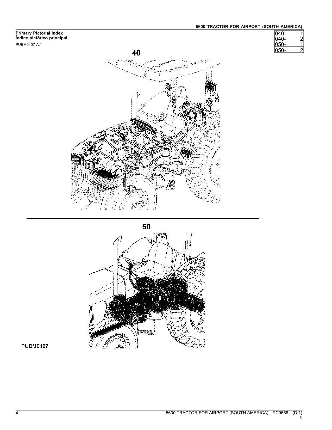 JOHN DEERE 5600 TRACTOR PARTS CATALOG MANUAL