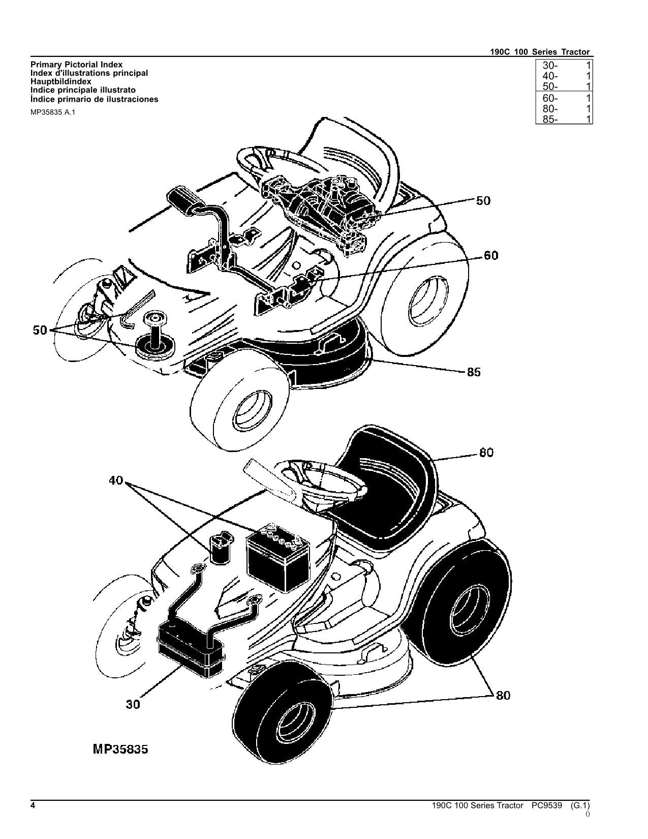 MANUEL DU CATALOGUE DES PIÈCES DU TRACTEUR JOHN DEERE 190C