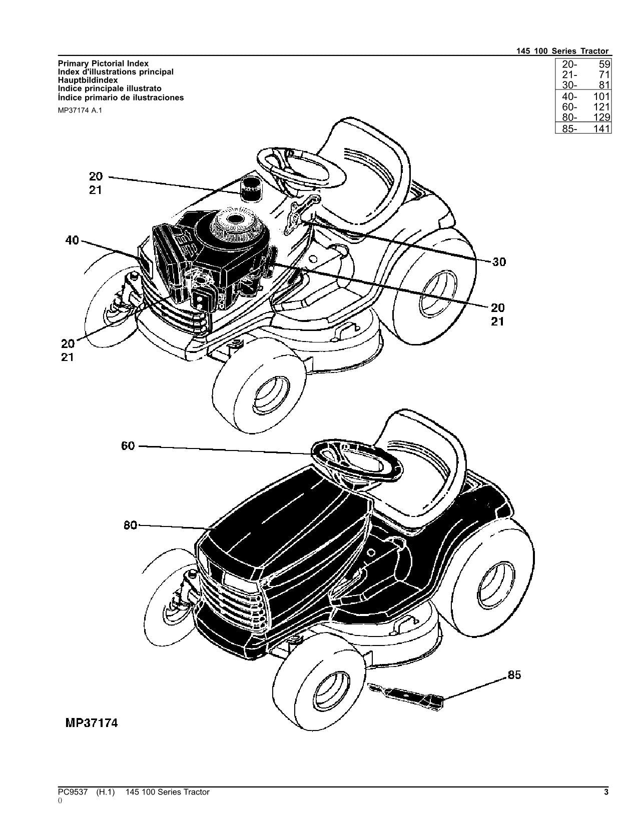 JOHN DEERE 145 TRAKTOR ERSATZTEILKATALOGHANDBUCH #2