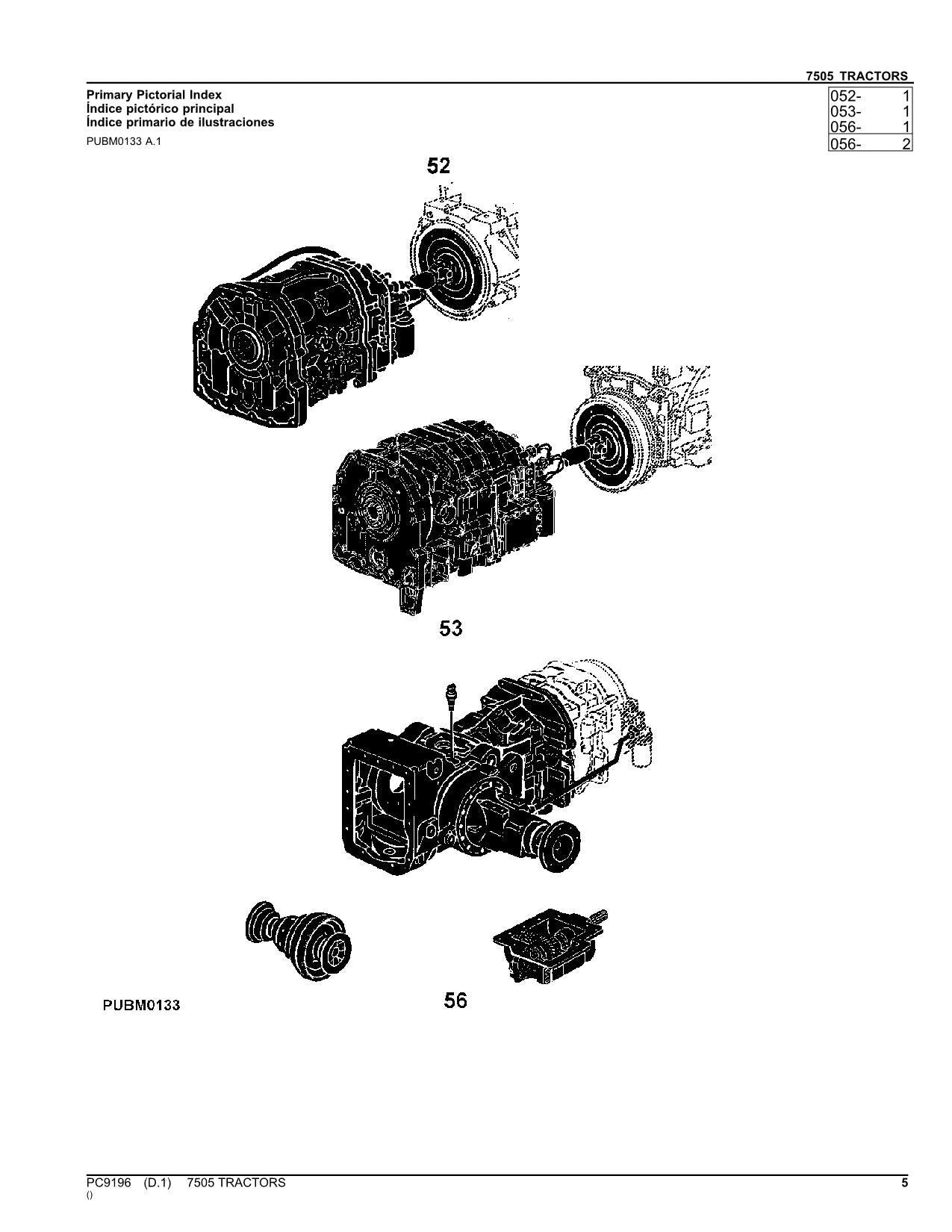 MANUEL DU CATALOGUE DES PIÈCES DU TRACTEUR JOHN DEERE 7505