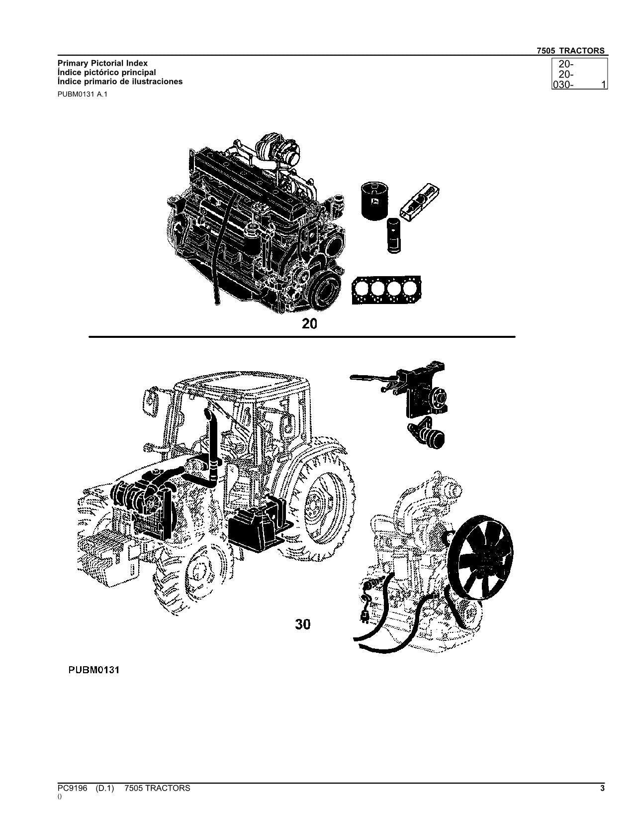 MANUEL DU CATALOGUE DES PIÈCES DU TRACTEUR JOHN DEERE 7505