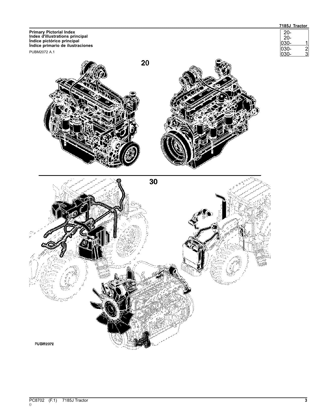 JOHN DEERE 7185J TRAKTOR ERSATZTEILKATALOGHANDBUCH