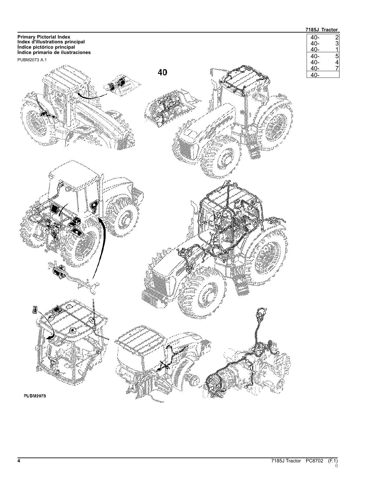 JOHN DEERE 7185J TRAKTOR ERSATZTEILKATALOGHANDBUCH