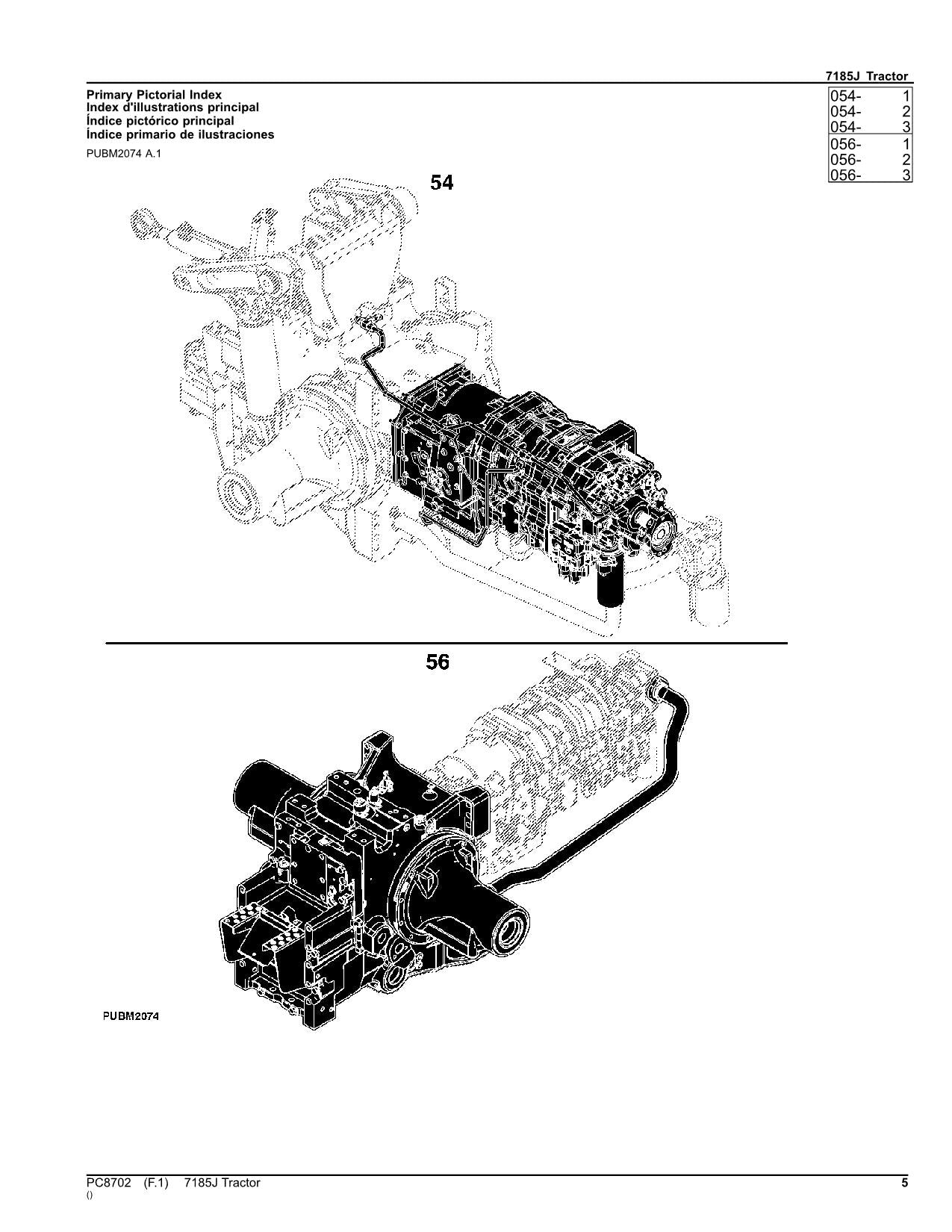 MANUEL DU CATALOGUE DES PIÈCES DU TRACTEUR JOHN DEERE 7185J