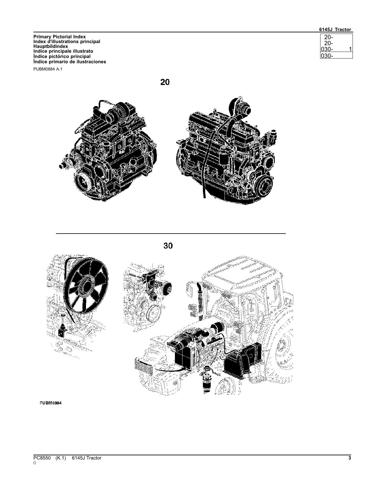 JOHN DEERE 6145J TRAKTOR ERSATZTEILKATALOGHANDBUCH