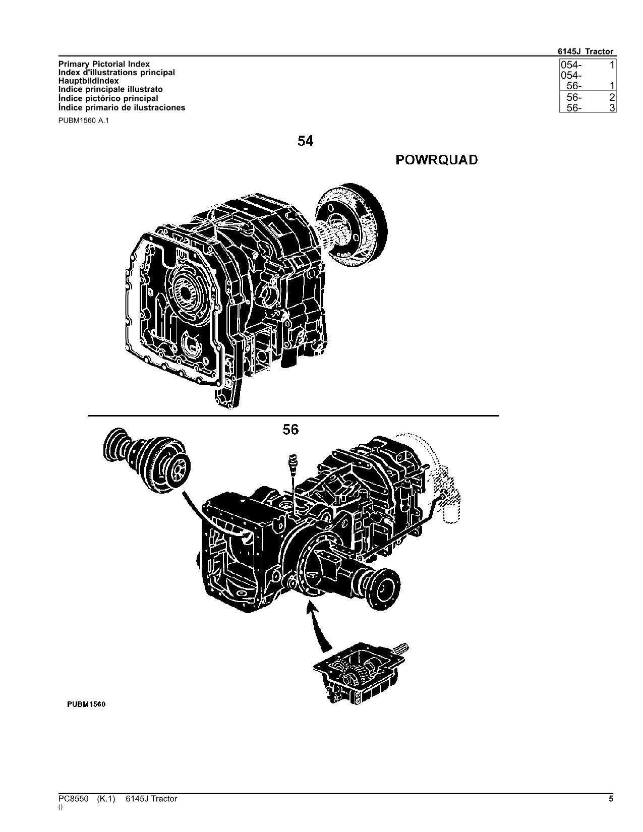 MANUEL DU CATALOGUE DES PIÈCES DU TRACTEUR JOHN DEERE 6145J