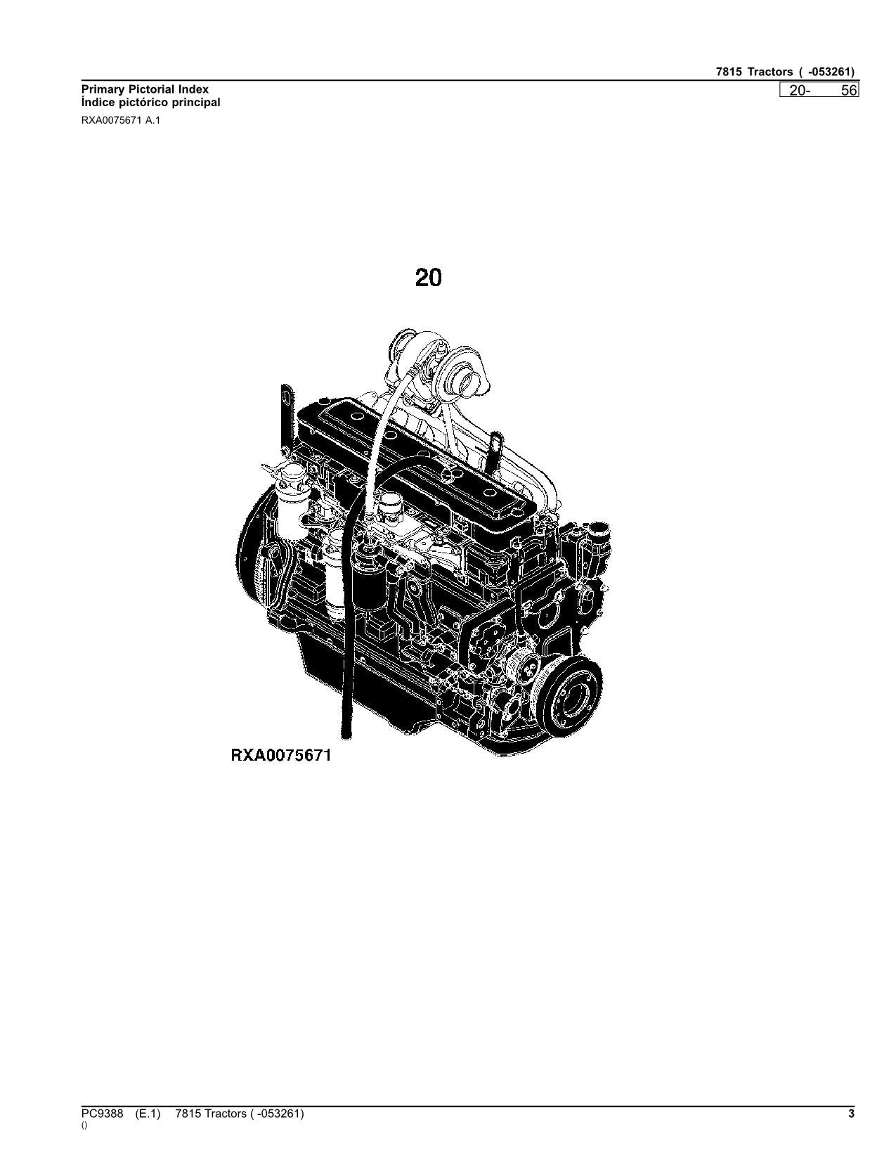 JOHN DEERE 7815 TRAKTOR ERSATZTEILKATALOGHANDBUCH