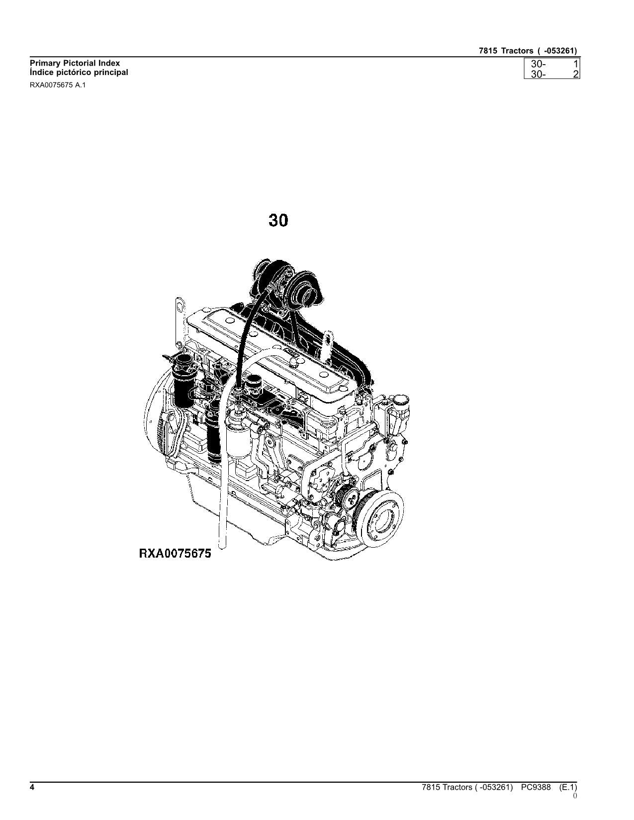 JOHN DEERE 7815 TRACTOR PARTS CATALOG MANUAL