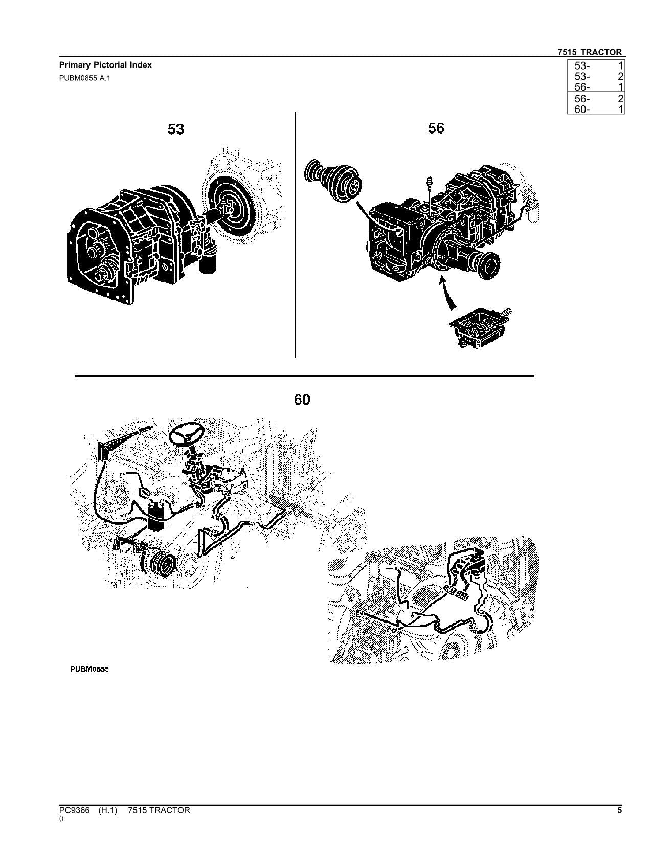 JOHN DEERE 7515 TRAKTOR ERSATZTEILKATALOGHANDBUCH SÜDAMERIKANISCHE AUSGABE