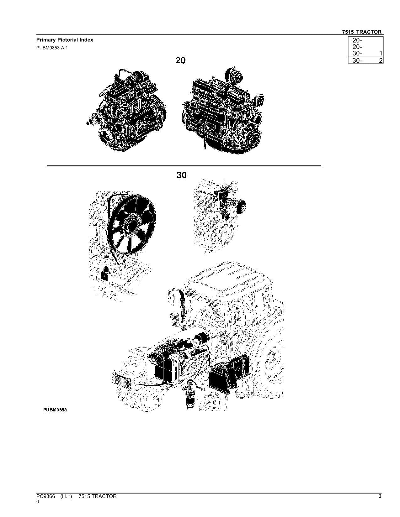 JOHN DEERE 7515 TRACTOR PARTS CATALOG MANUAL SOUTH AMERICAN EDITION