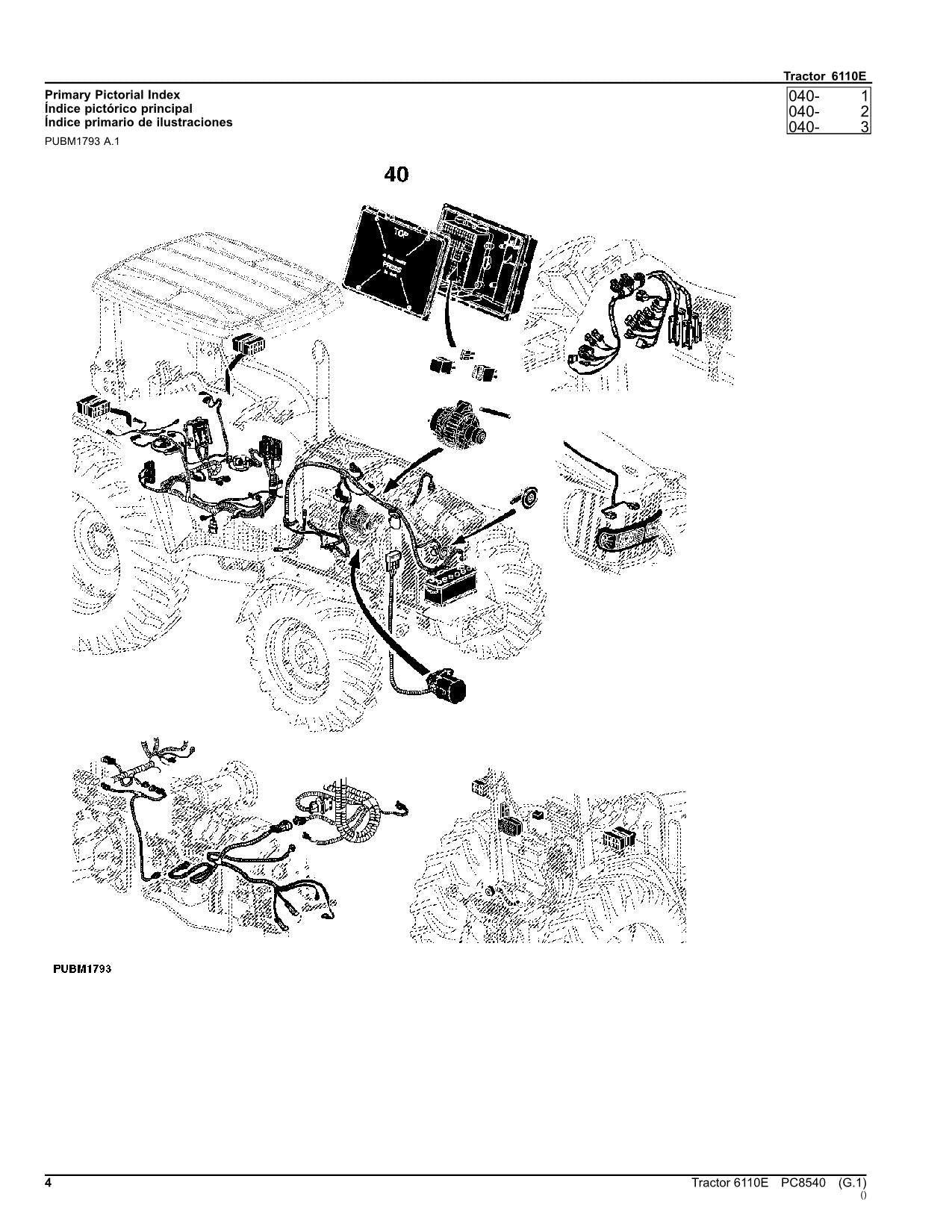 JOHN DEERE 6110E TRAKTOR-TEILEKATALOGHANDBUCH SÜDAMERIKANISCHE AUSGABE