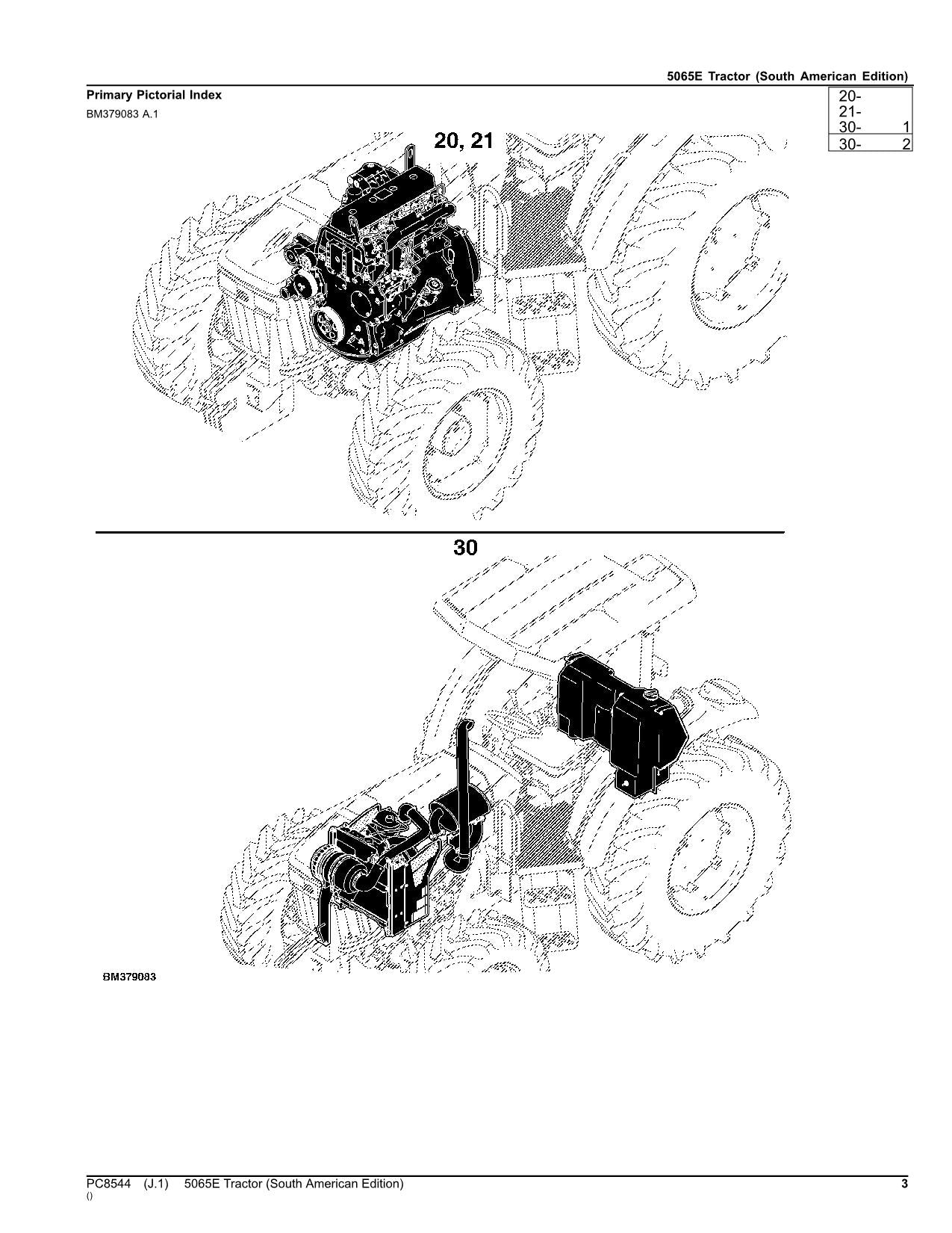 JOHN DEERE 5065E TRAKTOR-TEILEKATALOGHANDBUCH SÜDAMERIKANISCHE AUSGABE