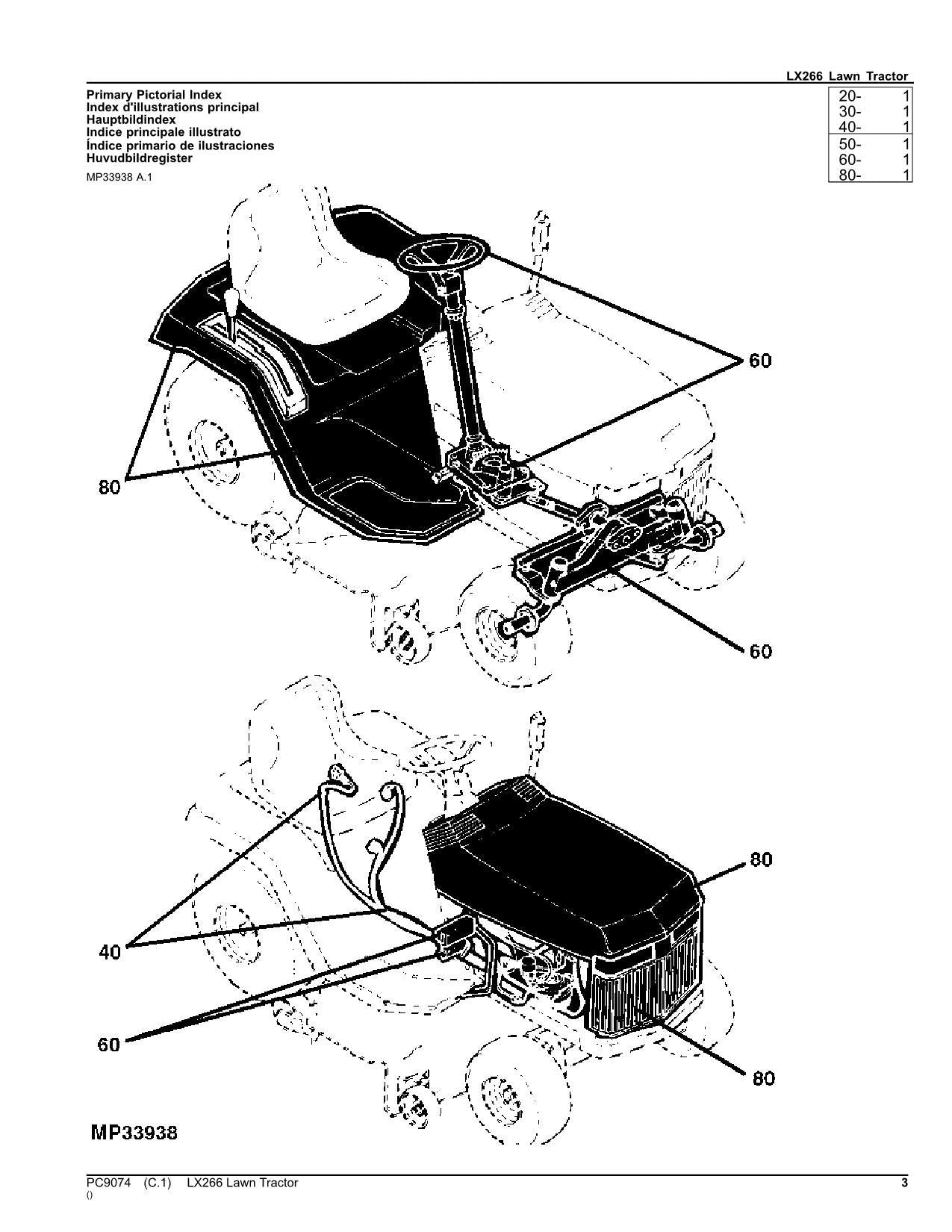 JOHN DEERE LX266 TRAKTOR-TEILEKATALOGHANDBUCH