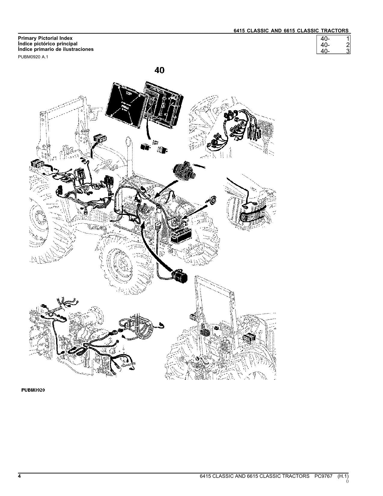 JOHN DEERE 6415 6615 TRAKTOR TEILEKATALOG HANDBUCH ser.Südamerika