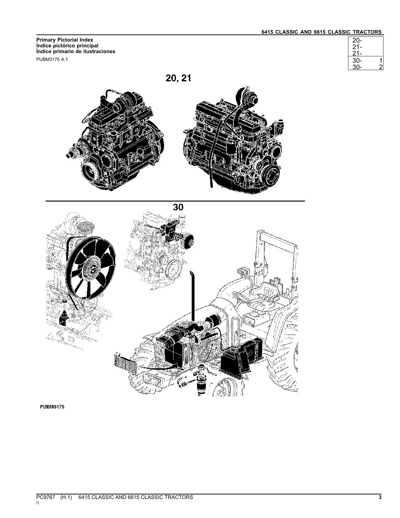 JOHN DEERE 6415 6615 TRAKTOR TEILEKATALOG HANDBUCH ser.Südamerika