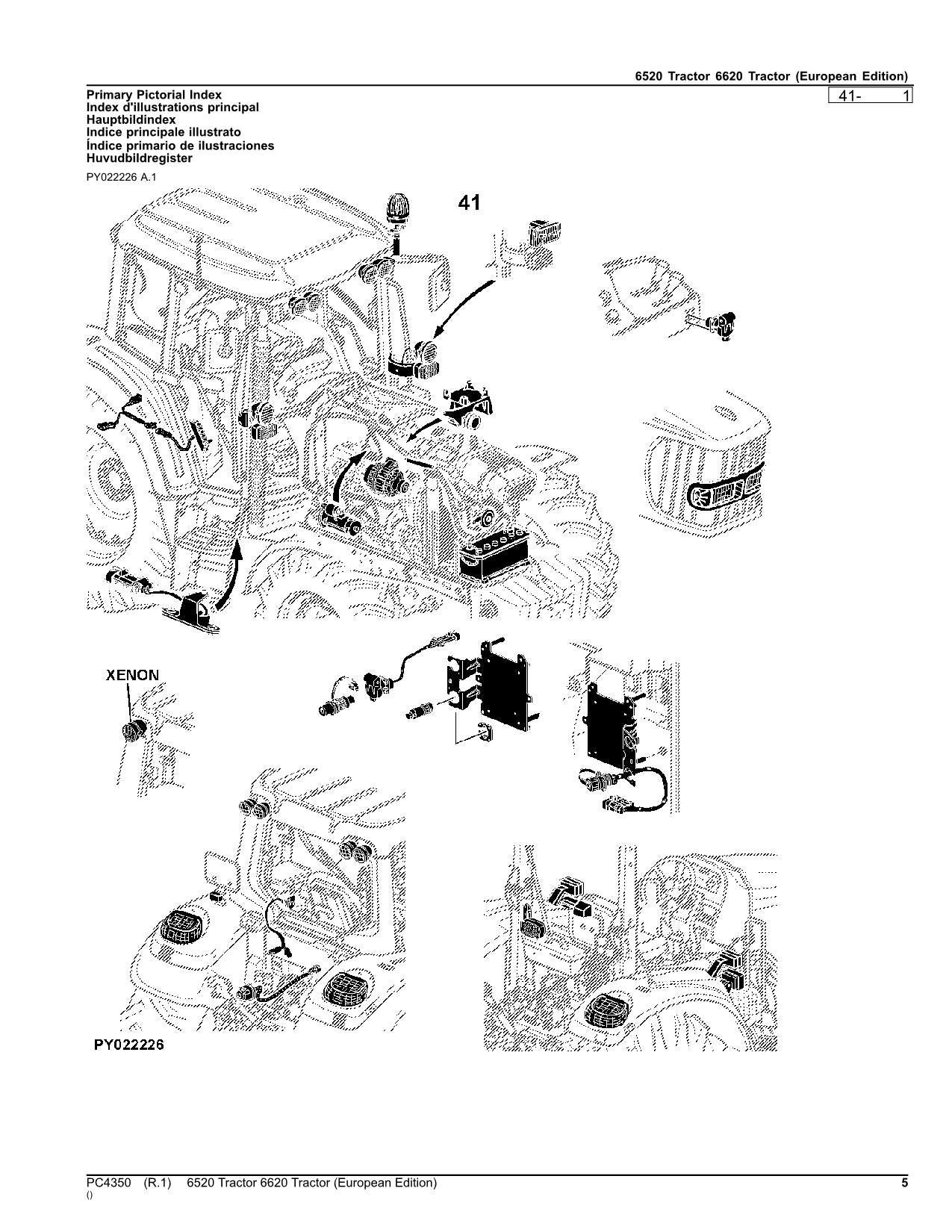 JOHN DEERE 6520 6620 TRAKTOR ERSATZTEILE KATALOGHANDBUCH