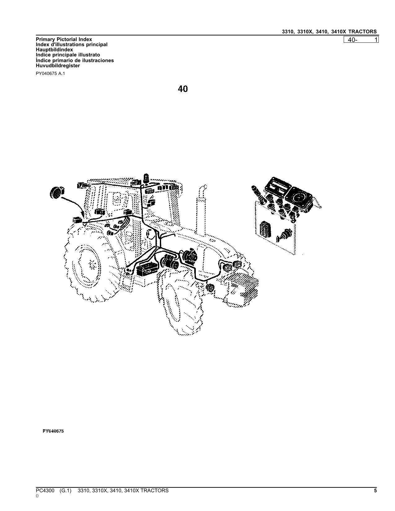 JOHN DEERE 3310 3310X 3410 3410X TRAKTOR TEILEKATALOGHANDBUCH