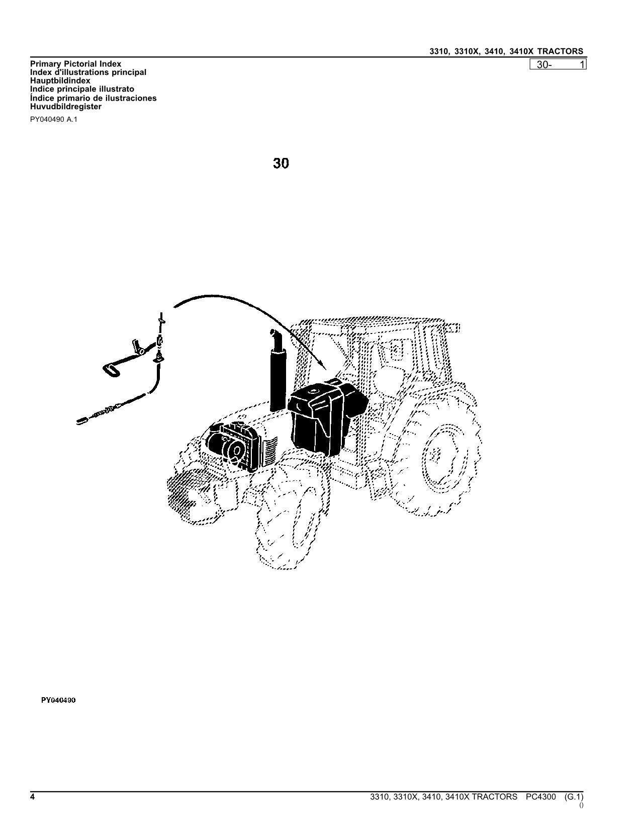 JOHN DEERE 3310 3310X 3410 3410X TRAKTOR TEILEKATALOGHANDBUCH