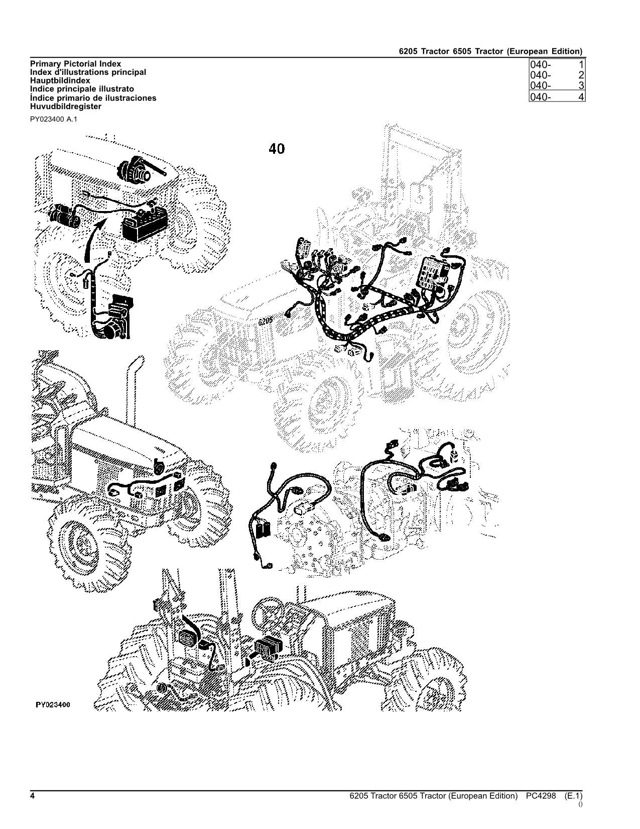 JOHN DEERE 6205 6505 TRACTOR PARTS CATALOG MANUAL