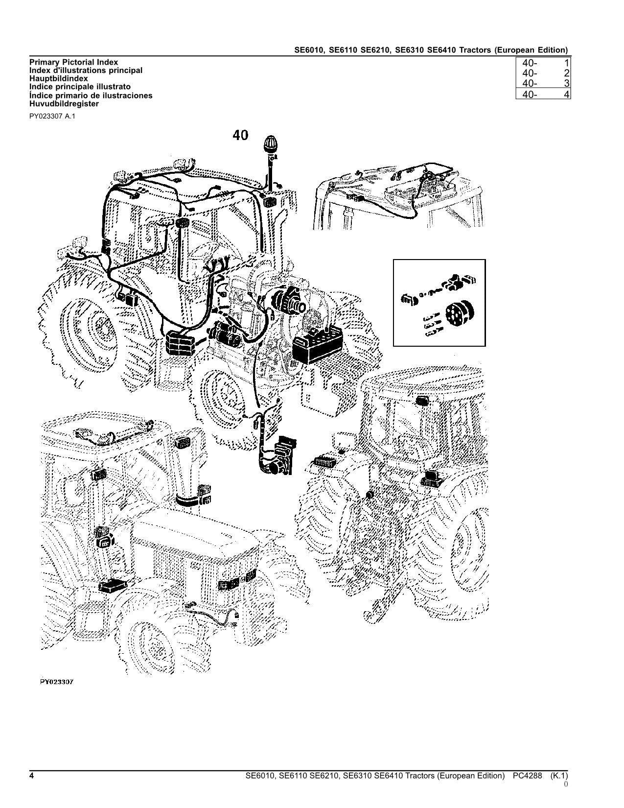 JOHN DEERE SE6010 SE6110 SE6210 SE6310 SE6410 TRACTOR PARTS CATALOG MANUAL