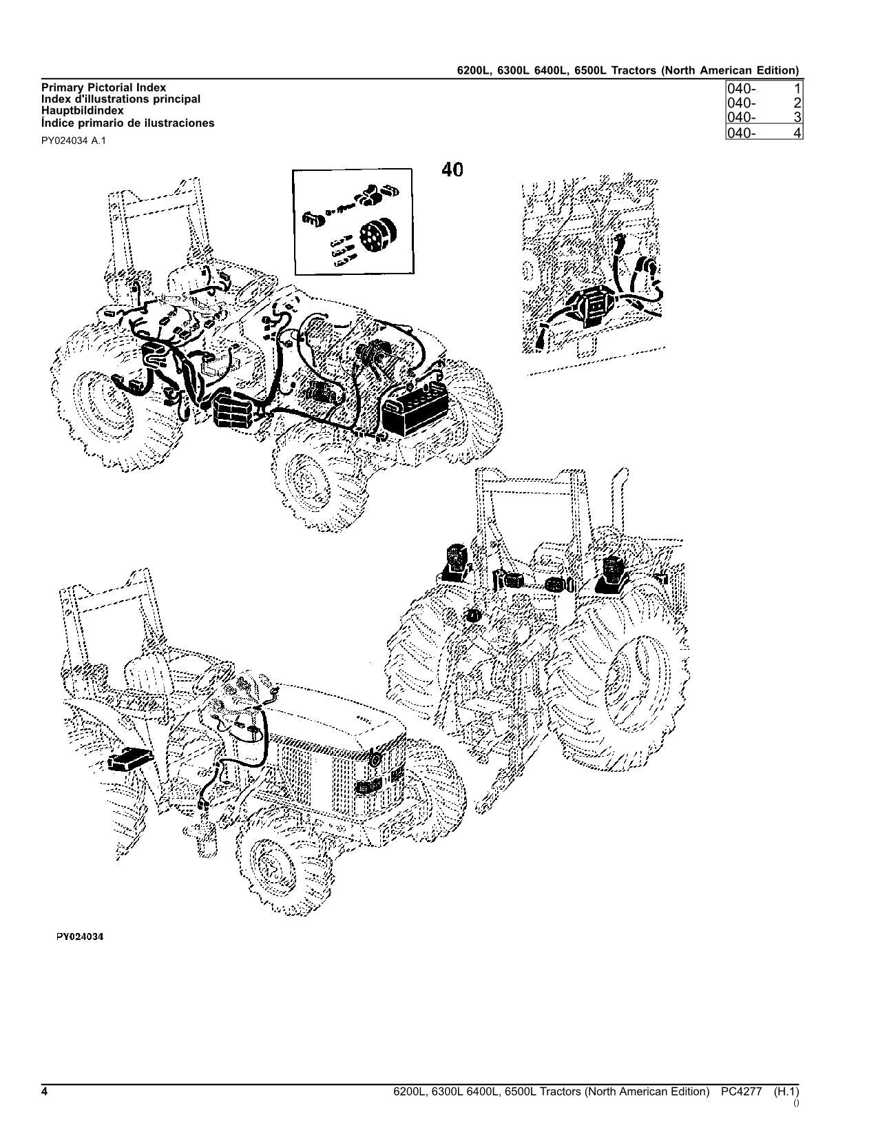 JOHN DEERE 6200L 6300L 6400L 6500L TRACTOR PARTS CATALOG MANUAL