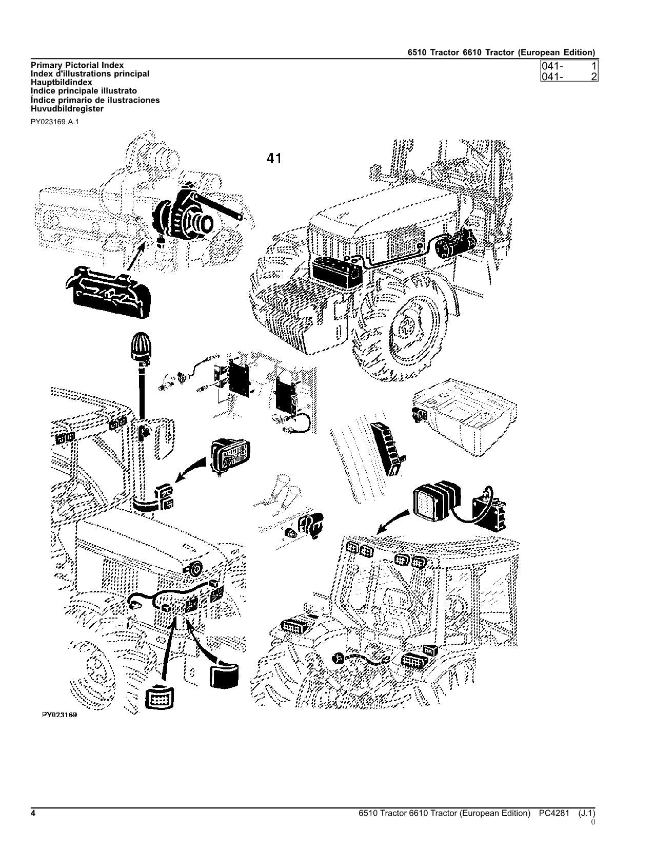 JOHN DEERE 6510 6610 TRAKTOR ERSATZTEILE KATALOGHANDBUCH