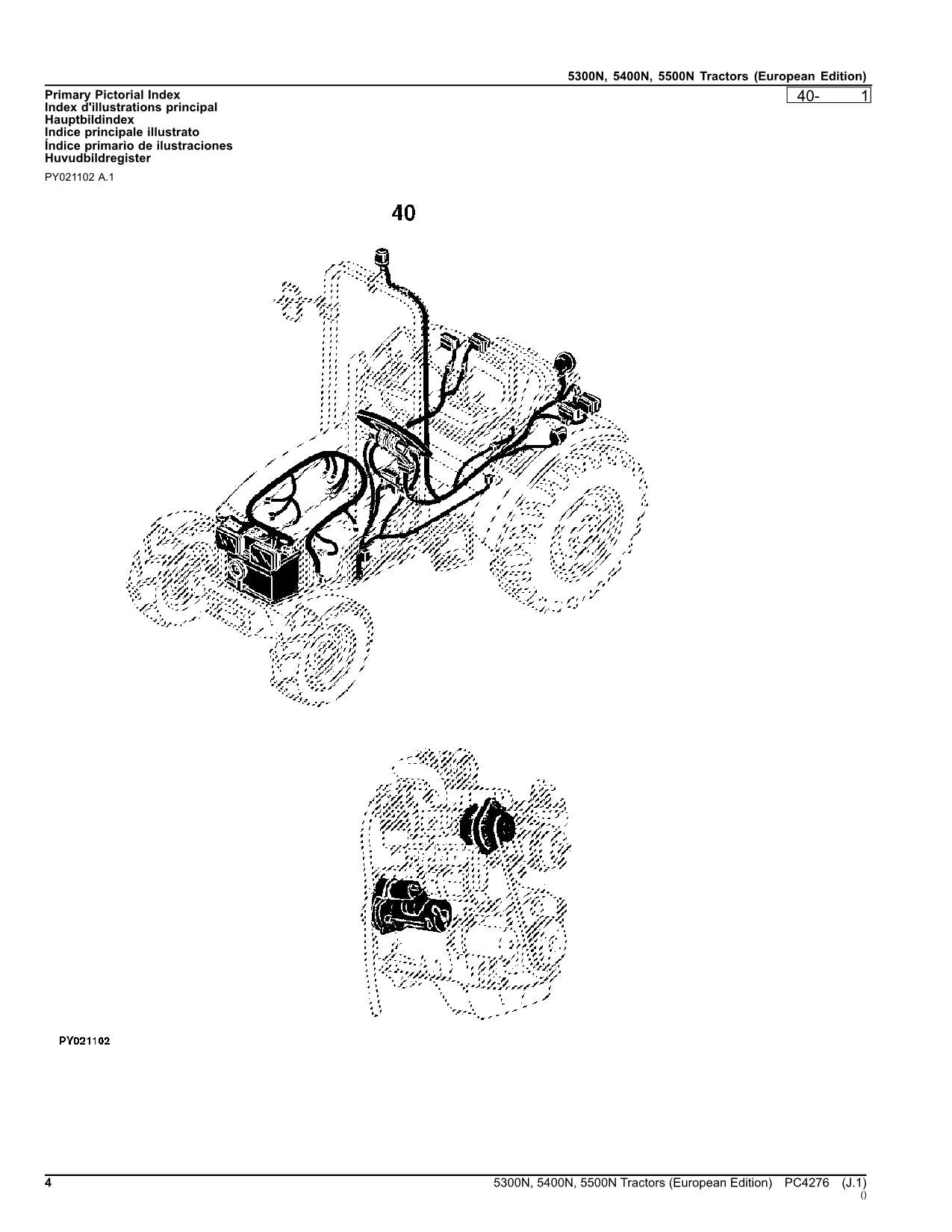 JOHN DEERE 5300N 5400N 5500N TRACTOR PARTS CATALOG MANUAL