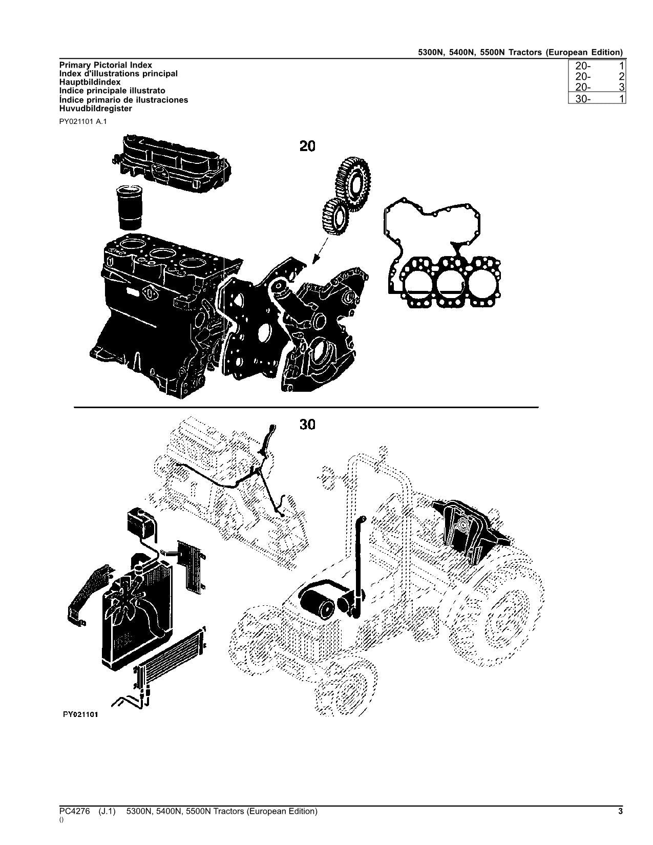 JOHN DEERE 5300N 5400N 5500N TRAKTOR TEILEKATALOGHANDBUCH