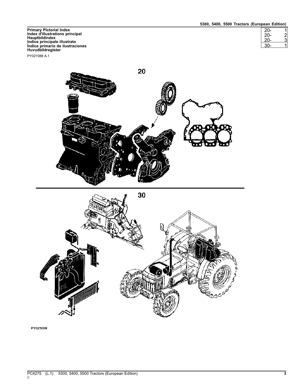 MANUEL DU CATALOGUE DES PIÈCES DE RECHANGE POUR TRACTEUR JOHN DEERE 5300 5400 5500