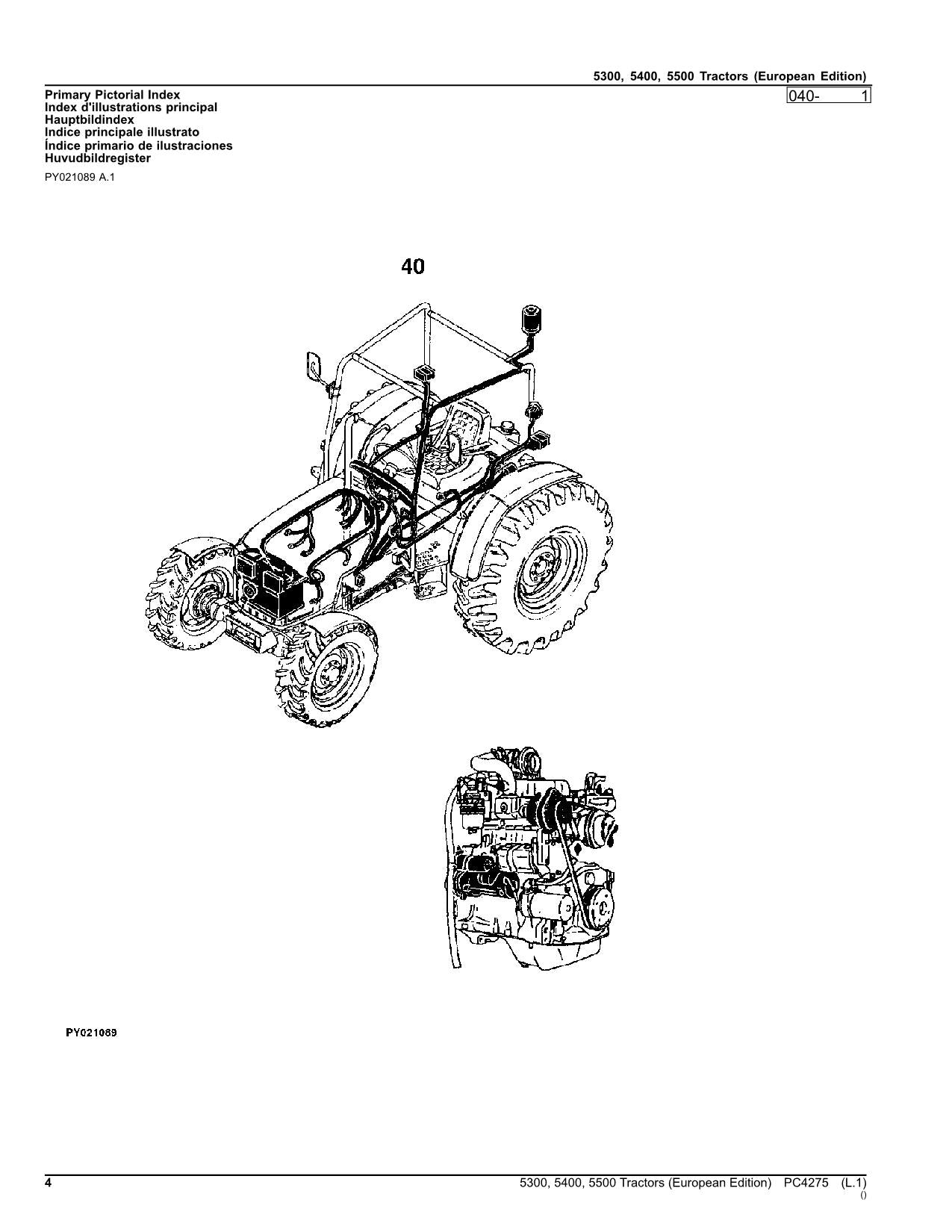 MANUEL DU CATALOGUE DES PIÈCES DE RECHANGE POUR TRACTEUR JOHN DEERE 5300 5400 5500